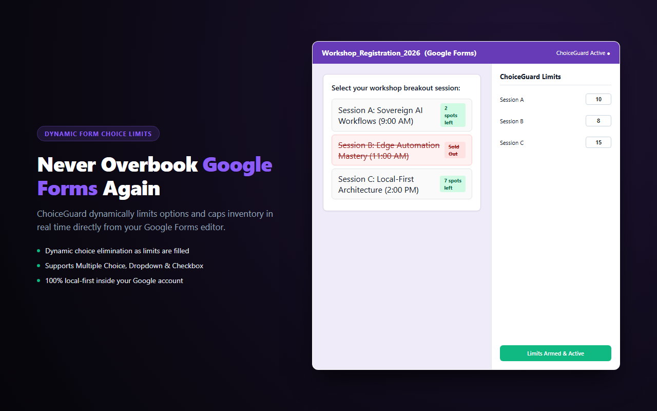 ChoiceGuard — dynamic choice limits in Google Forms