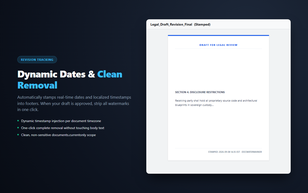 DocWatermarker Pro — dynamic date and timestamp injection